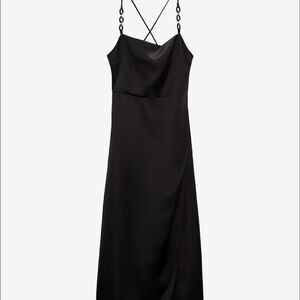 Zara Black Satin Maxi Dress
